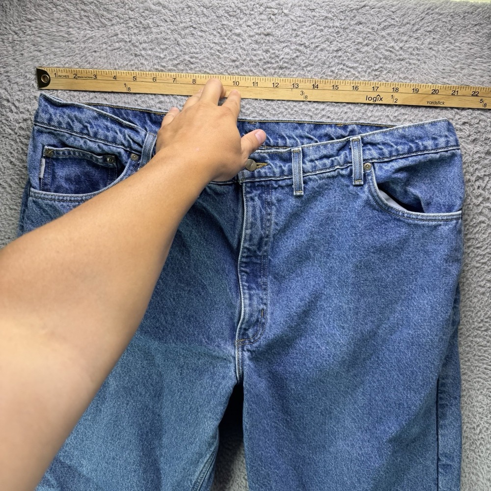 Vintage Carhartt Jeans Mens 42x32 Flannel Lined B21 DST Denim Made in USA Union - Picture 7 of 12